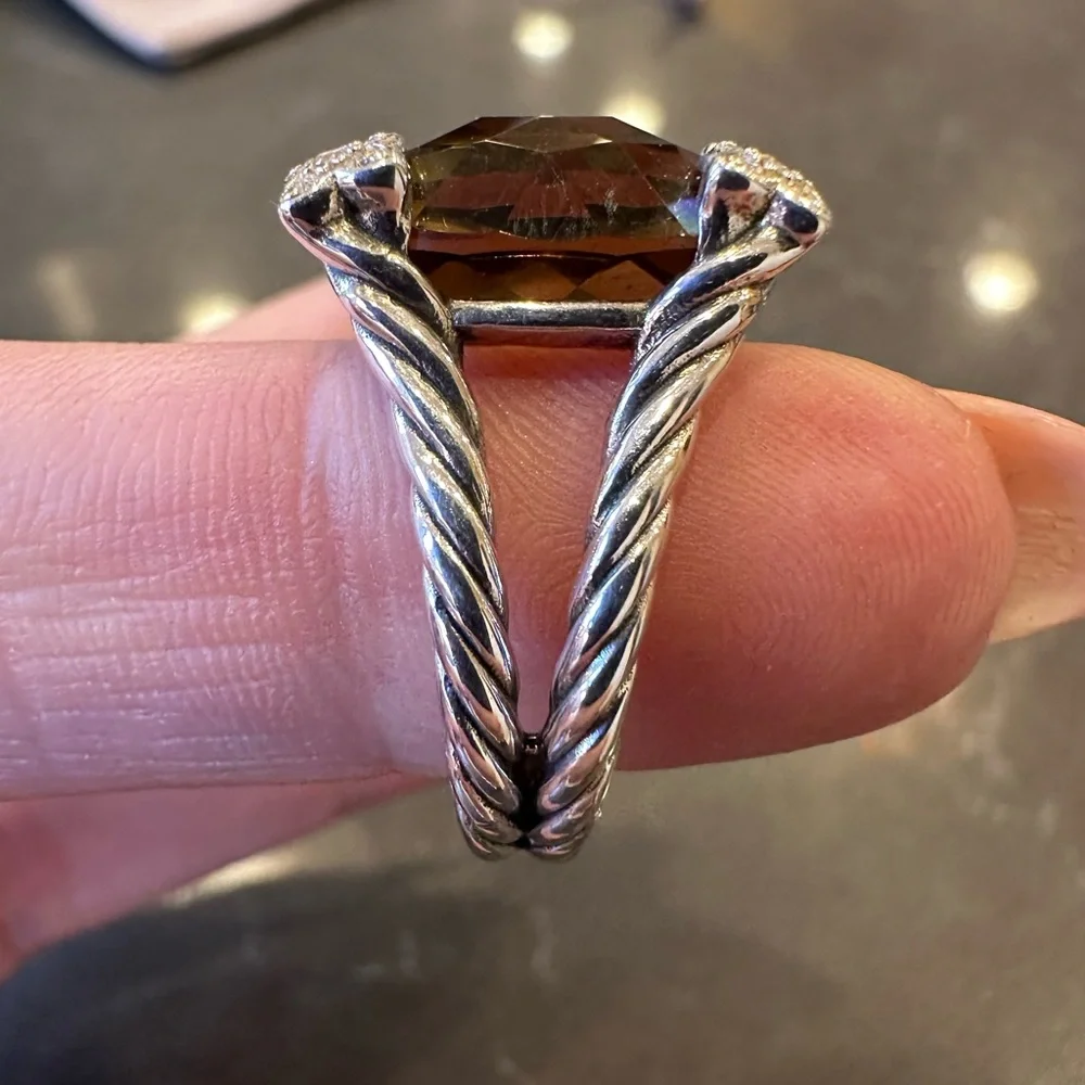David Yurman Cushion Point Smokey Quartz size 7 ring - Picture 4 of 15